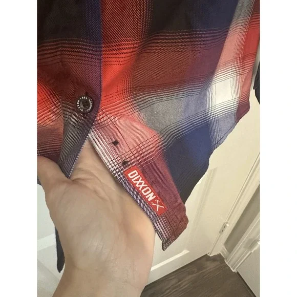 DIXXON Flannel "Channel 199" Women's LARGE Travis Pastrana Plaid Button Shirt - Picture 2 of 7